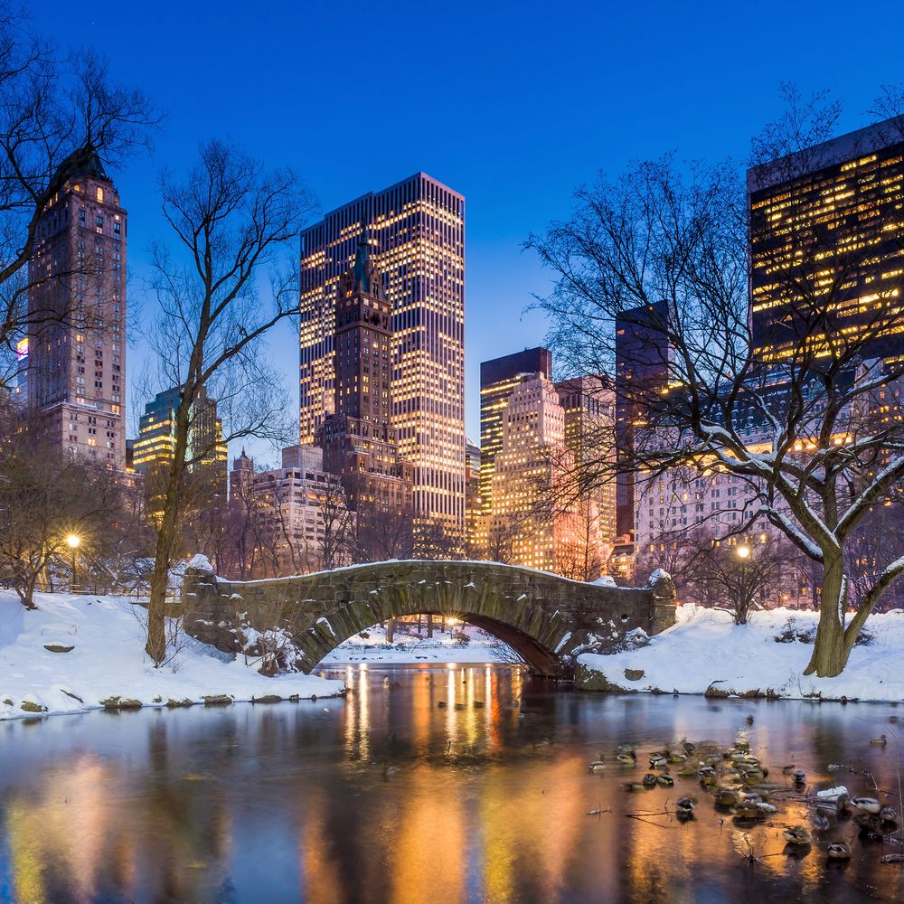 Gapstow bridge at Central Park during winter