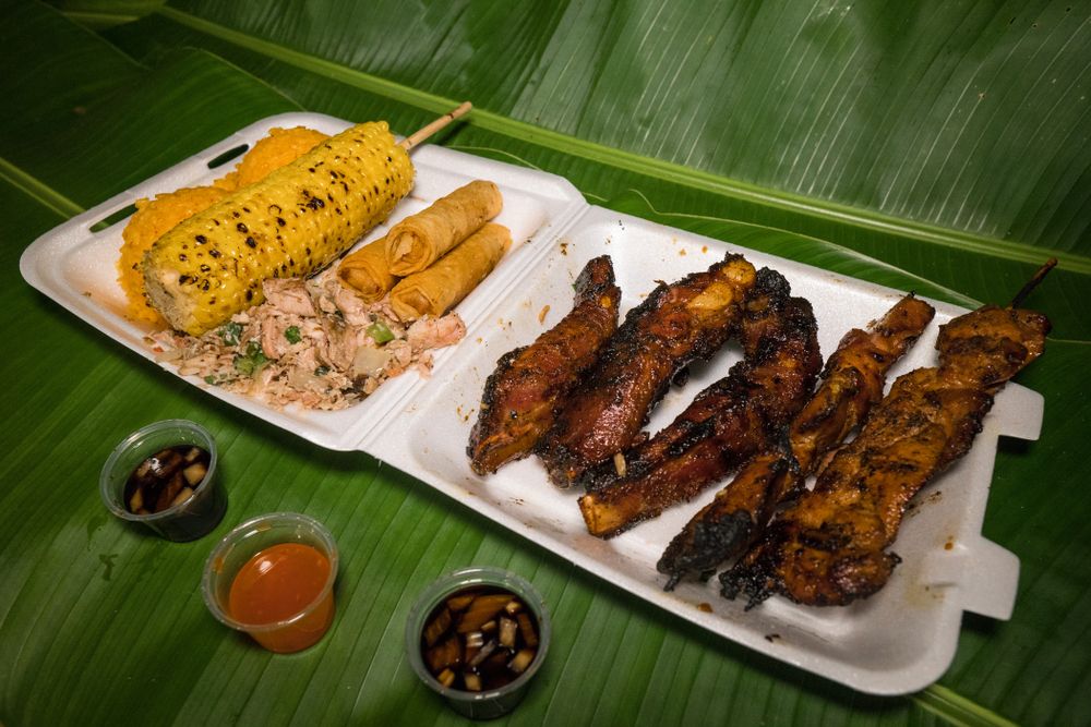Barbecued meats in Chamorro village