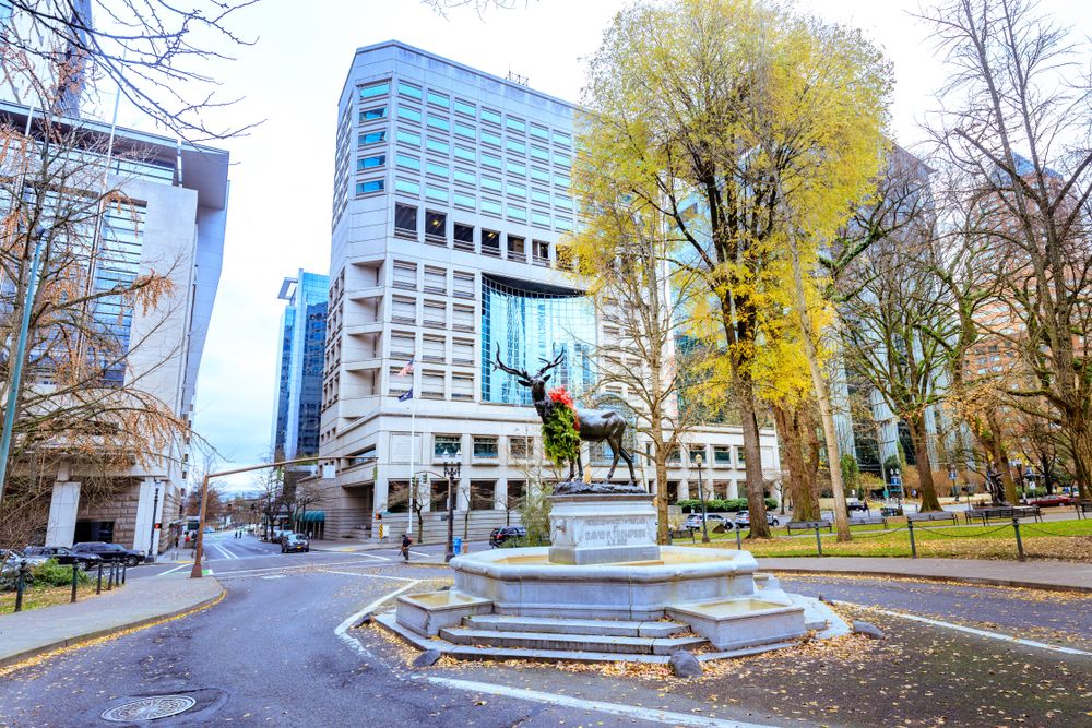 Chapman and Lownsdale Squares in Portland, Oregon