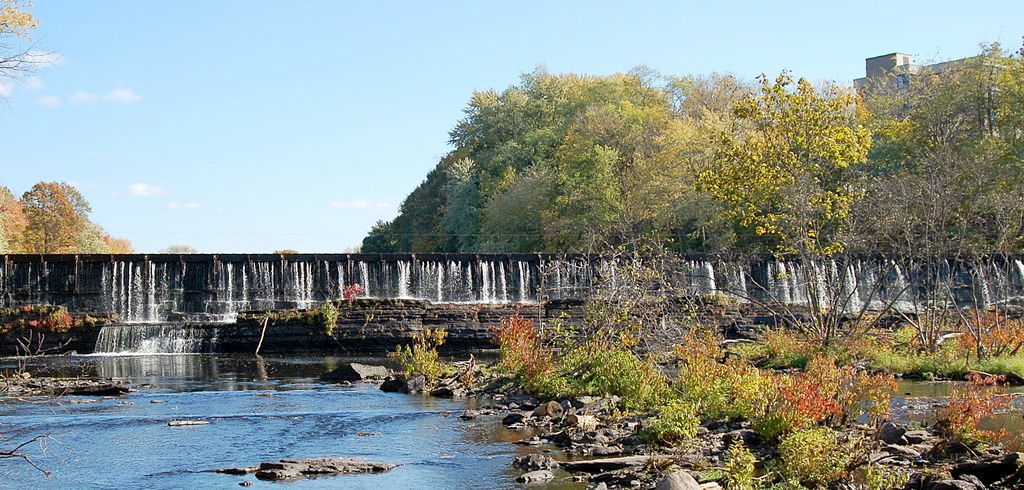 Front view of Chicopee Falls Dam