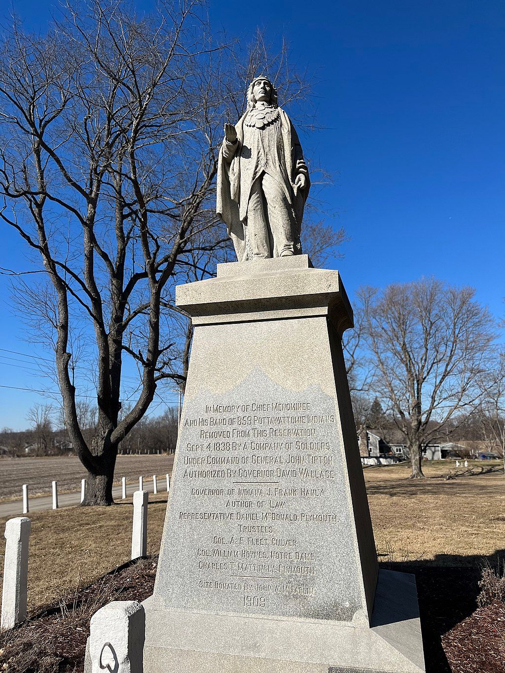 Starting point of Chief Menominee Monument