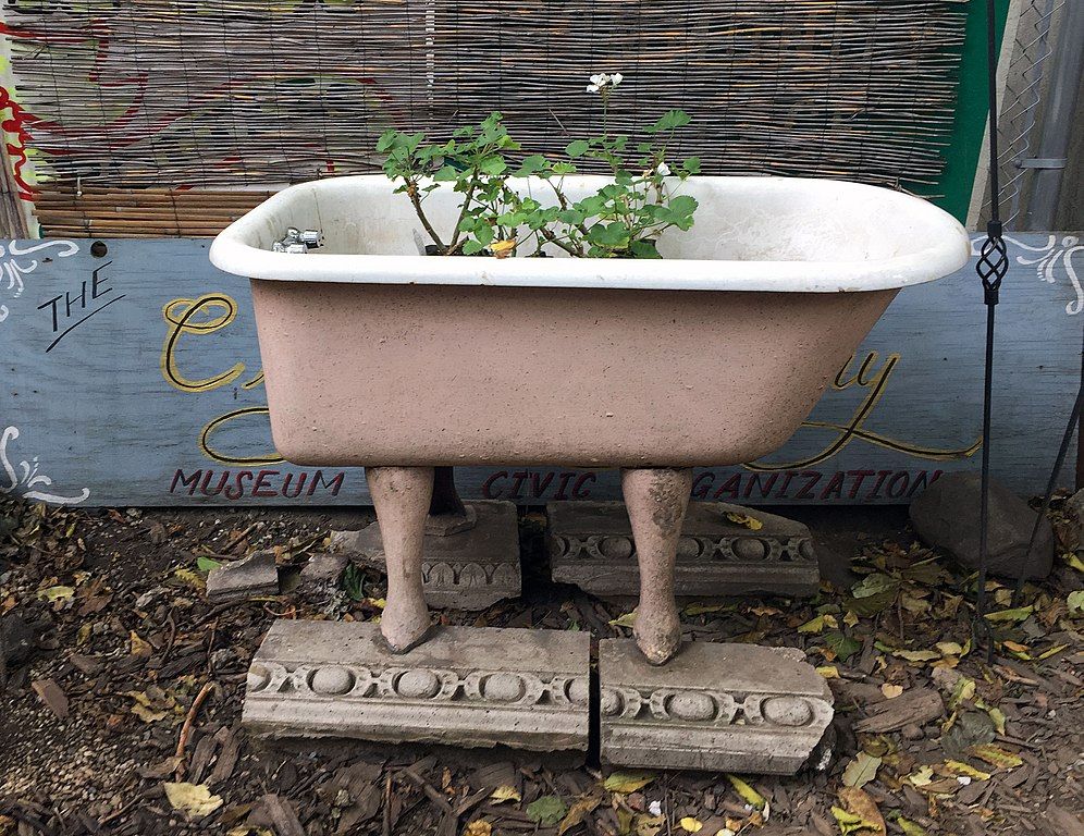 Recycled flower pot at City Reliquary