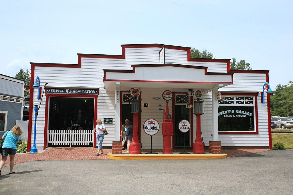 Vintage gas station at Clark's Trading Post