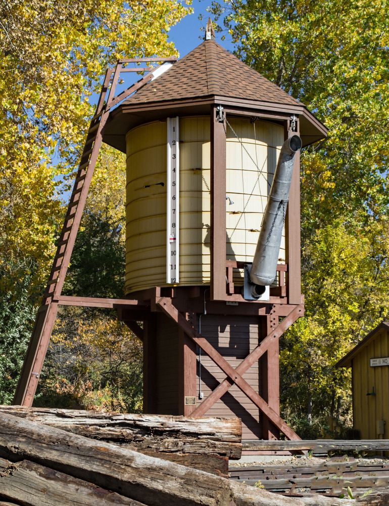 Old railway water tower at Colorado Railroad Museum