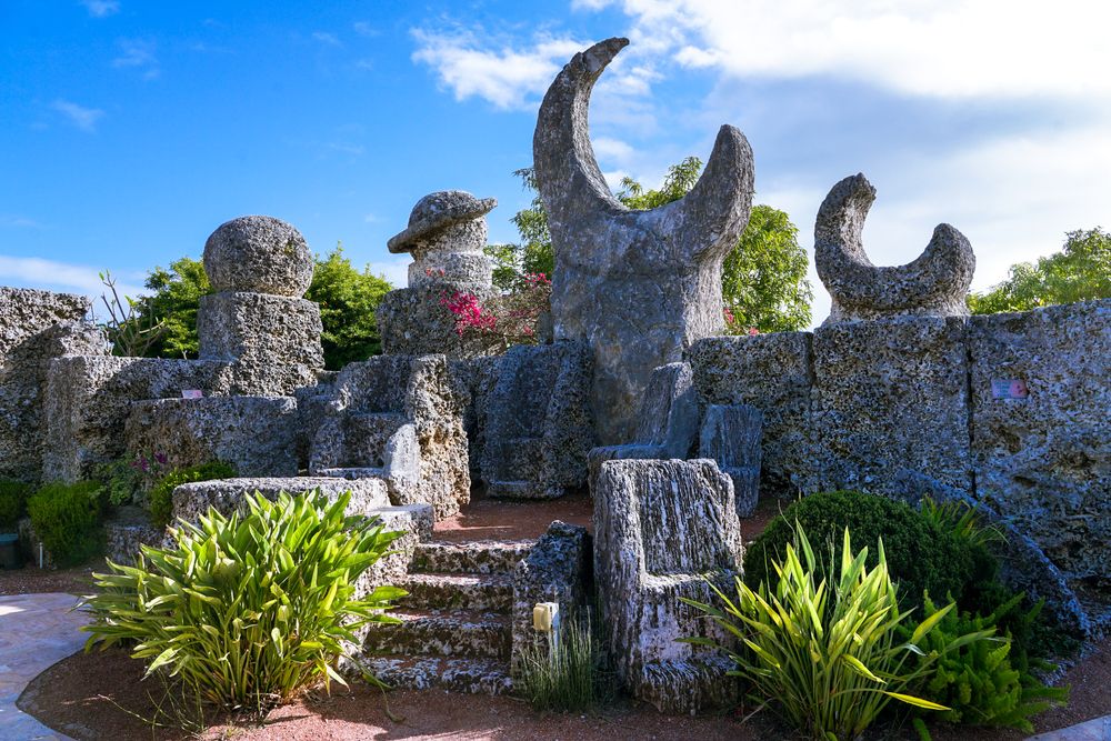 Rock sculptures at Coral Castle Museum
