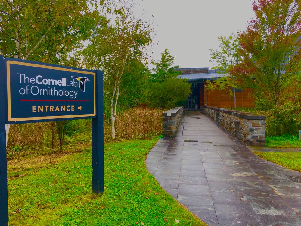 Welcome sign of The Cornell Lab of Ornithology