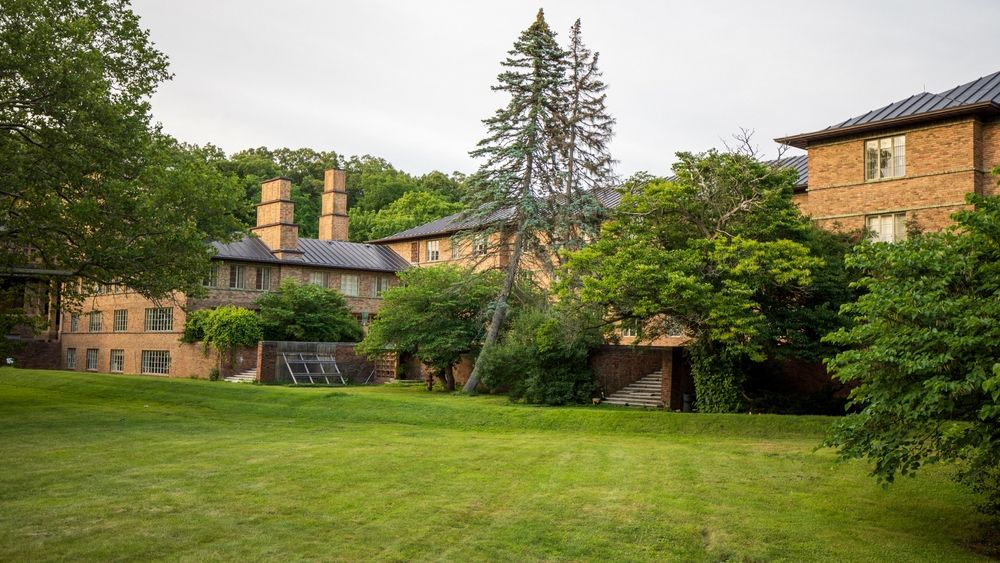 Freshly mowed lawn at the Cranbrook Institute of Science in Bloomfield Hills