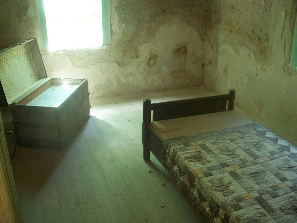 Interior of an old housed displayed at Crane Point Museum