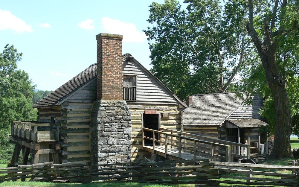 Exterior of a blacksmith shop at Cyrus McCormick Farm