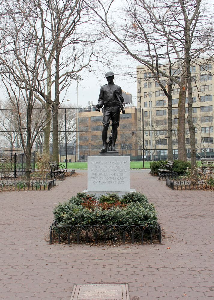 A statue at DeWitt Clinton Park