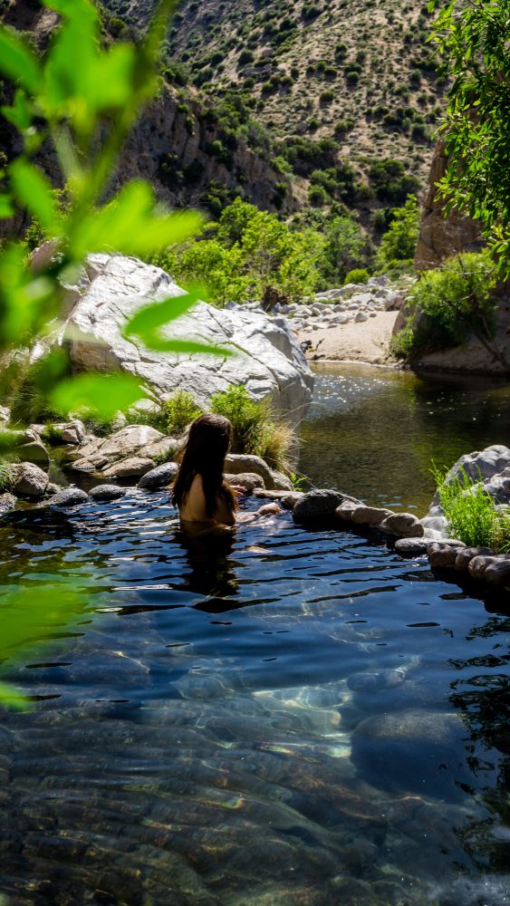 A woman enjoying her day at Deep Creek Hot Springs
