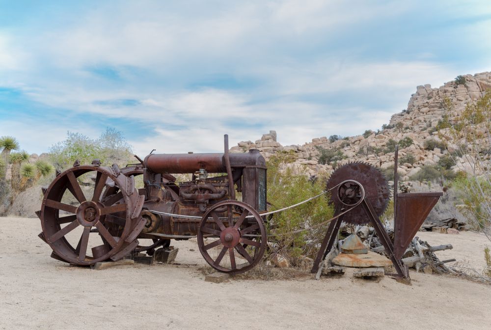Antiquated tractor at Desert Queen Ranch