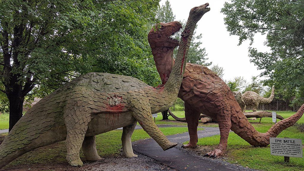 Dinosaur sculptures at Dinosaur Land