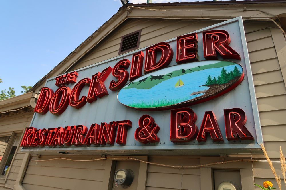Signage of Docksider Restaurant