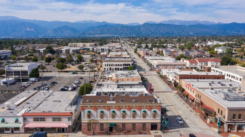 Aerial view of Downtown Covina