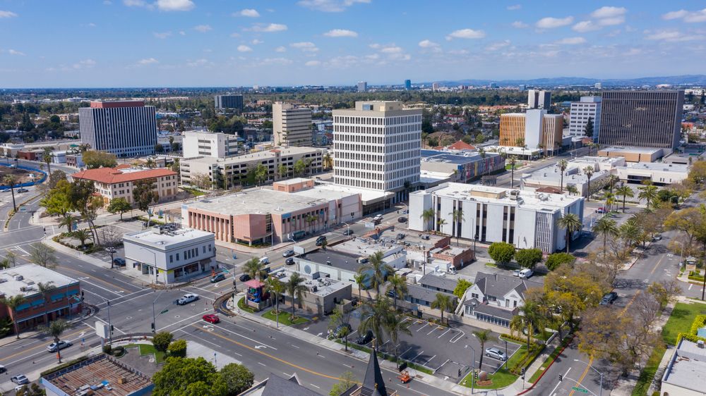 Bird's eye view of Downtown Santa Ana