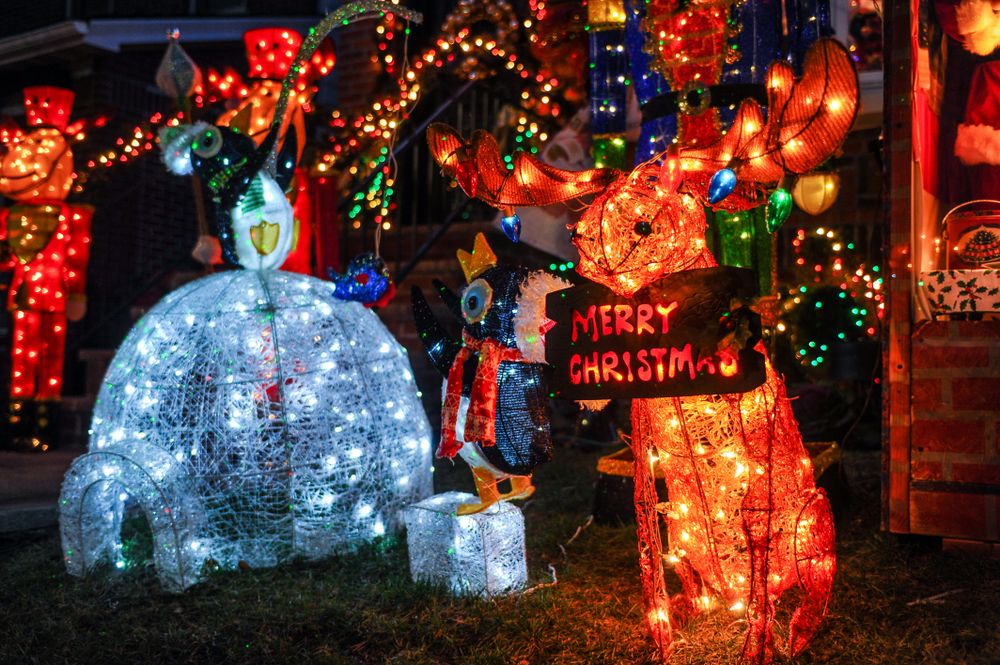 View of the Dyker Heights Christmas Lights