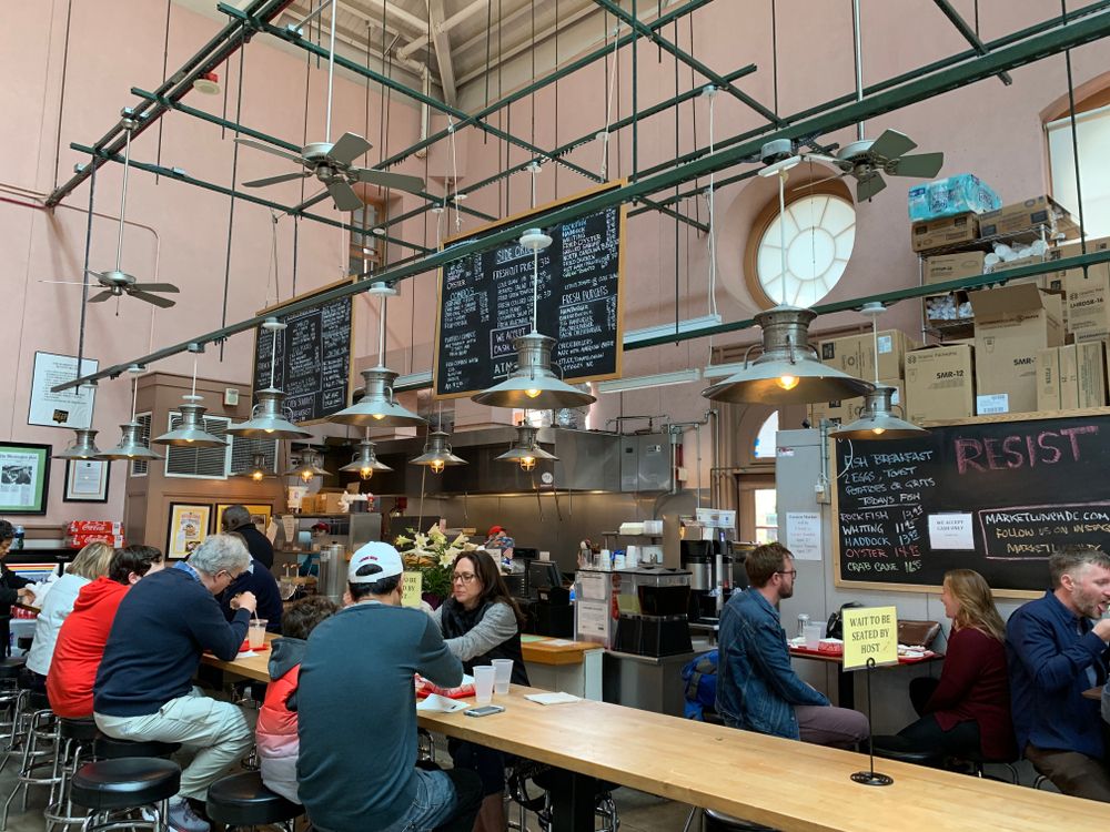 People dining at Eastern Market