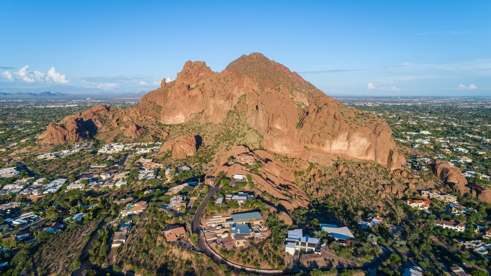 Aerial view of Echo Canyon Trailhead