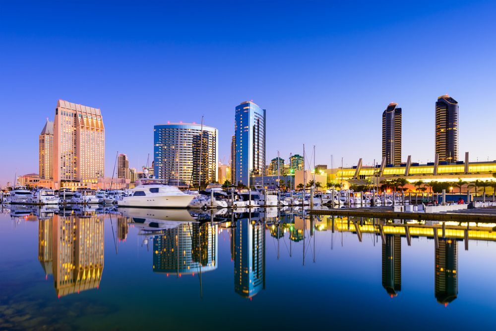 Embarcadero dazzling during night