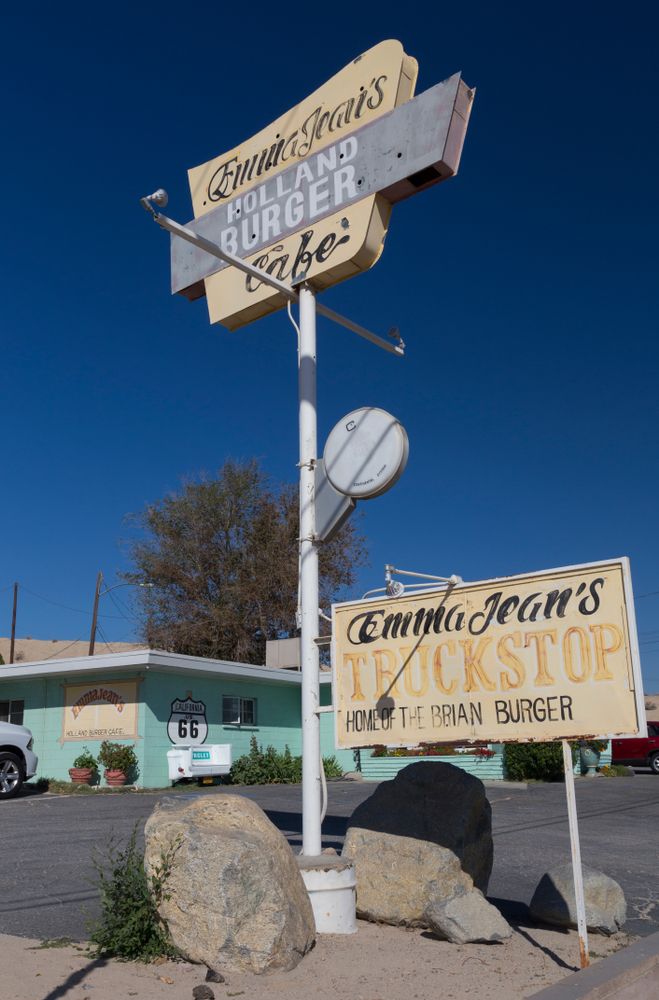 Signage of Emma Jean's Holland Burger Cafe