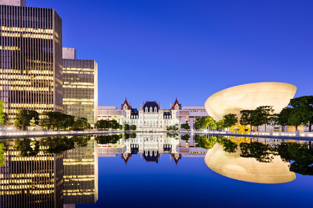 Scenic view of Empire State Plaza
