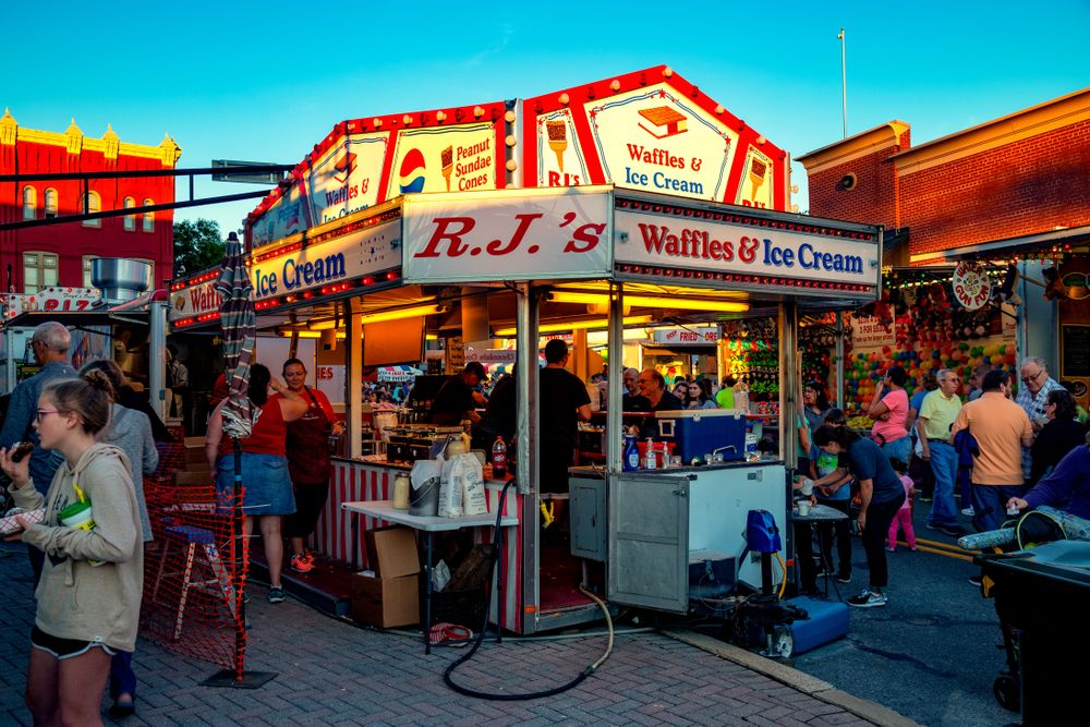 Waffle and ice cream stand at Ephrata Fair