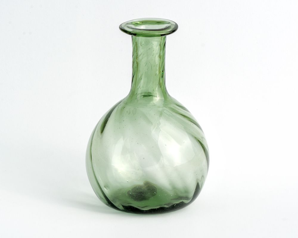 Vintage hand blown green glass in Jamestown