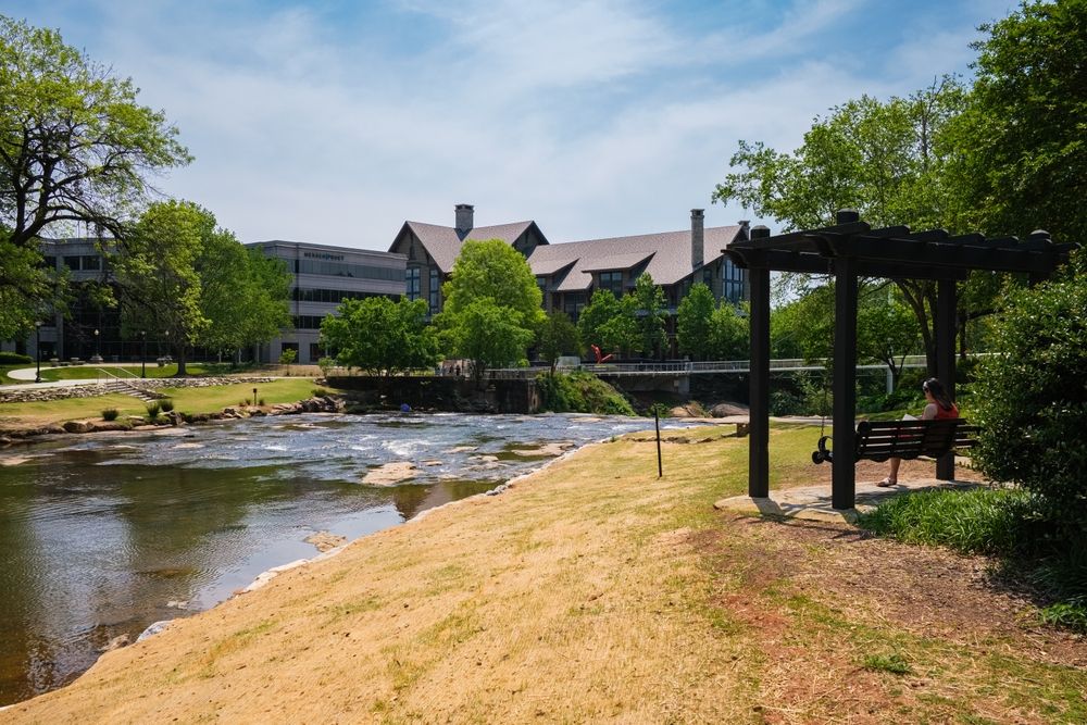View of the Falls Park on the Reedy