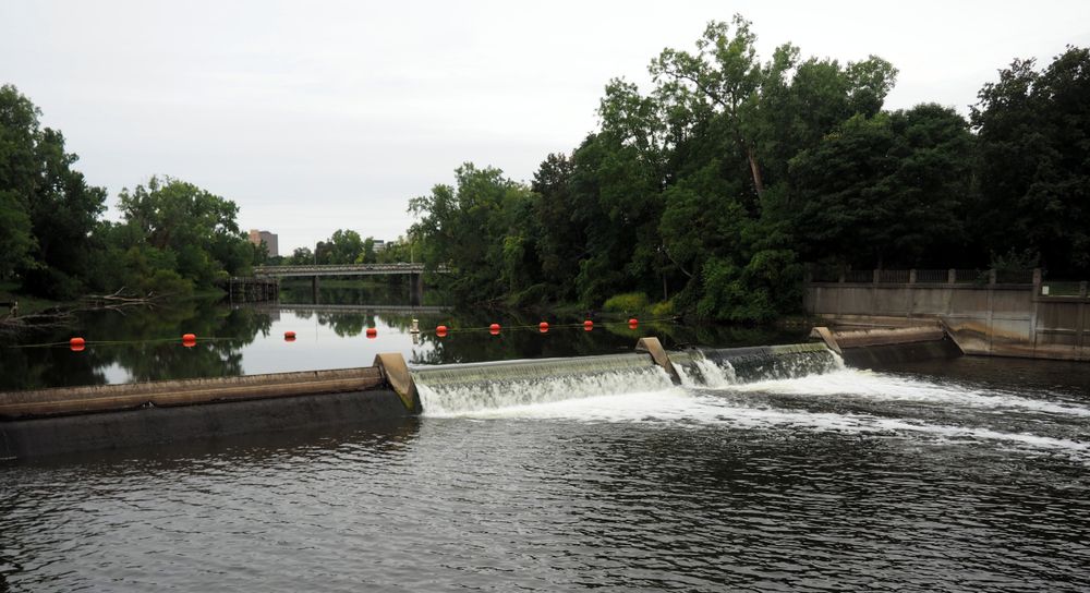 View of North Lansing Dam from Fish Ladder Park