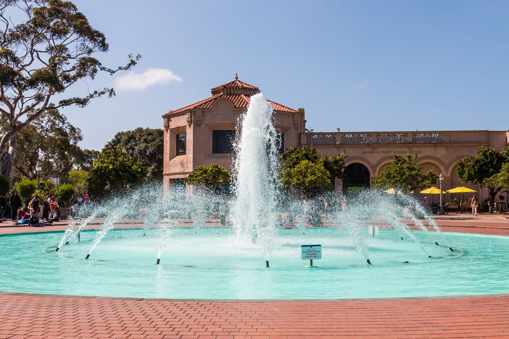 Fountain outside the Fleet Science Center