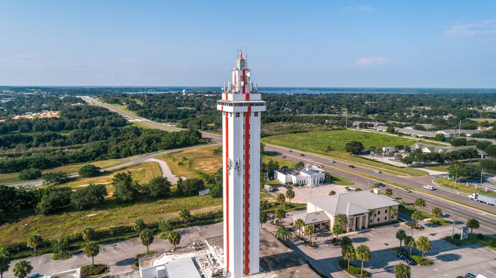 Aerial view of the Florida Citrus Tower
