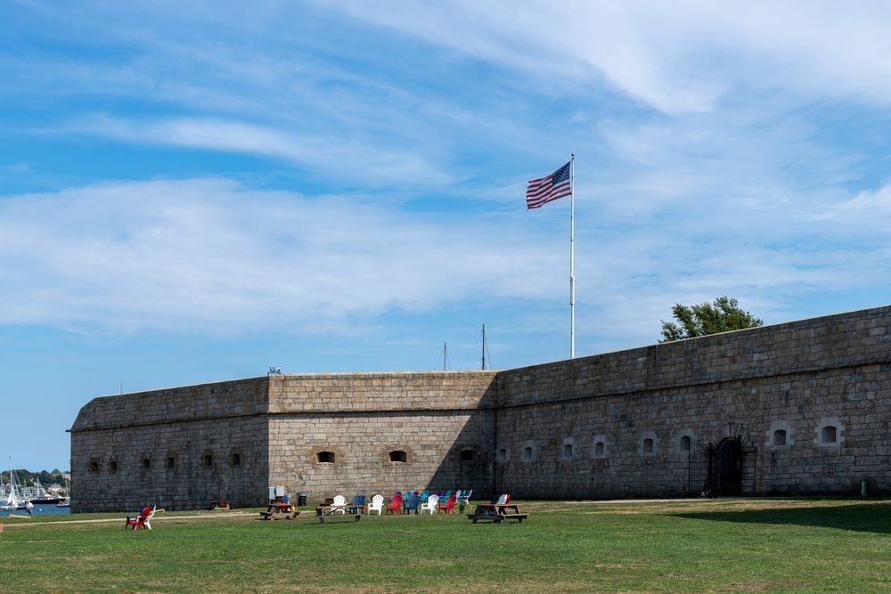 The walls of Fort Adams State Park, Newport