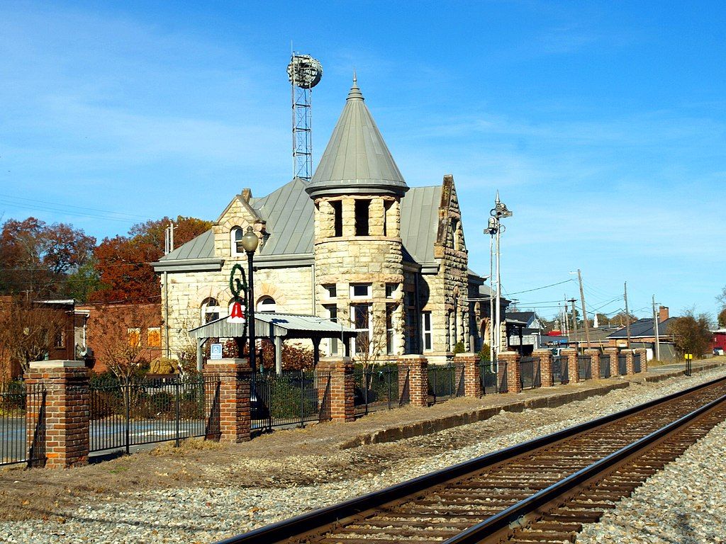 Railway track at Fort Payne Depot Museum