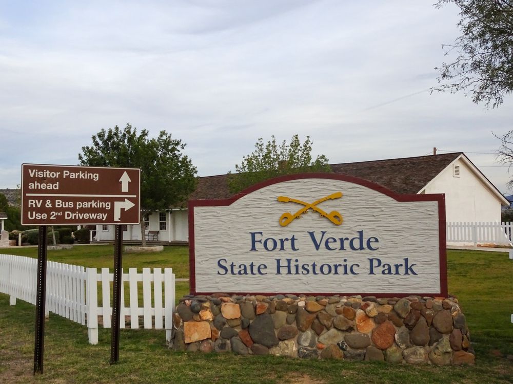 Welcome sign of Fort Verde State Historic Park