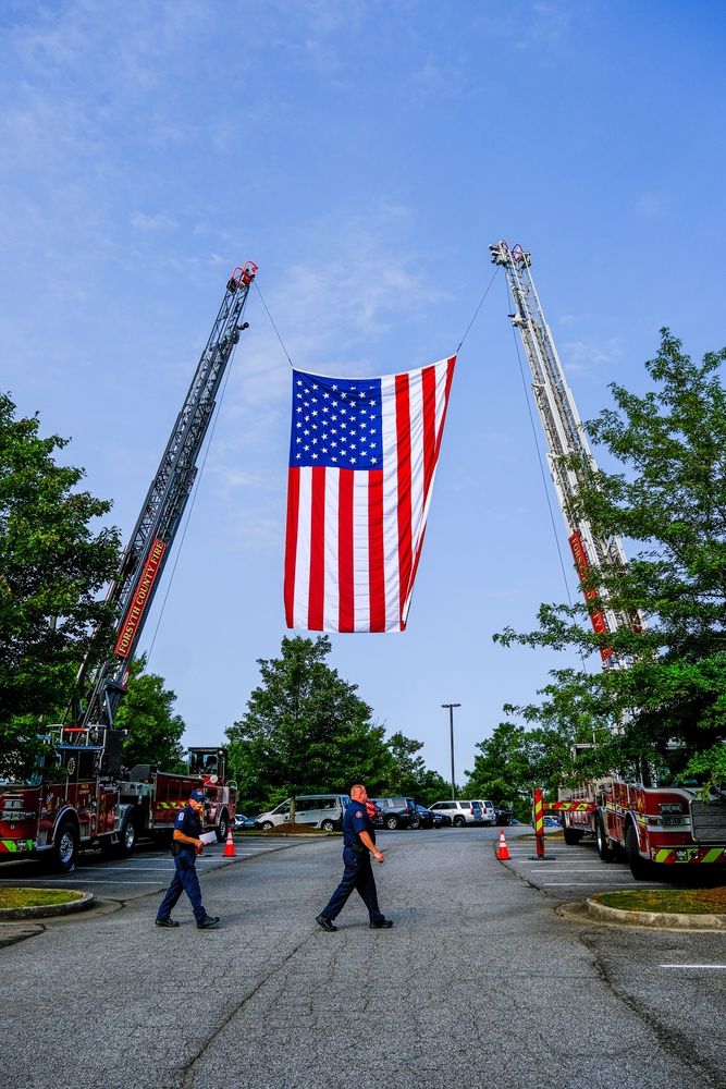 Huge American flag at Fowler Park