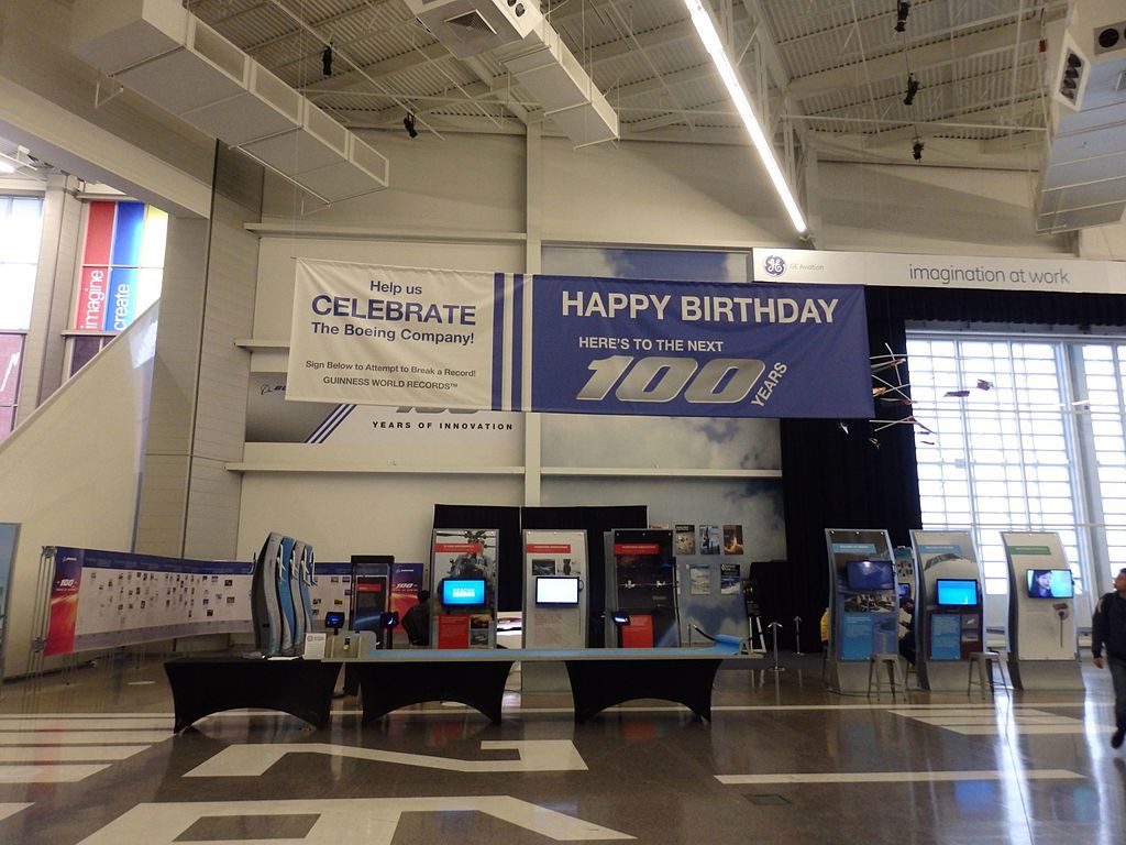 Exhibit hall at Future of Flight Aviation Center & Boeing Tour