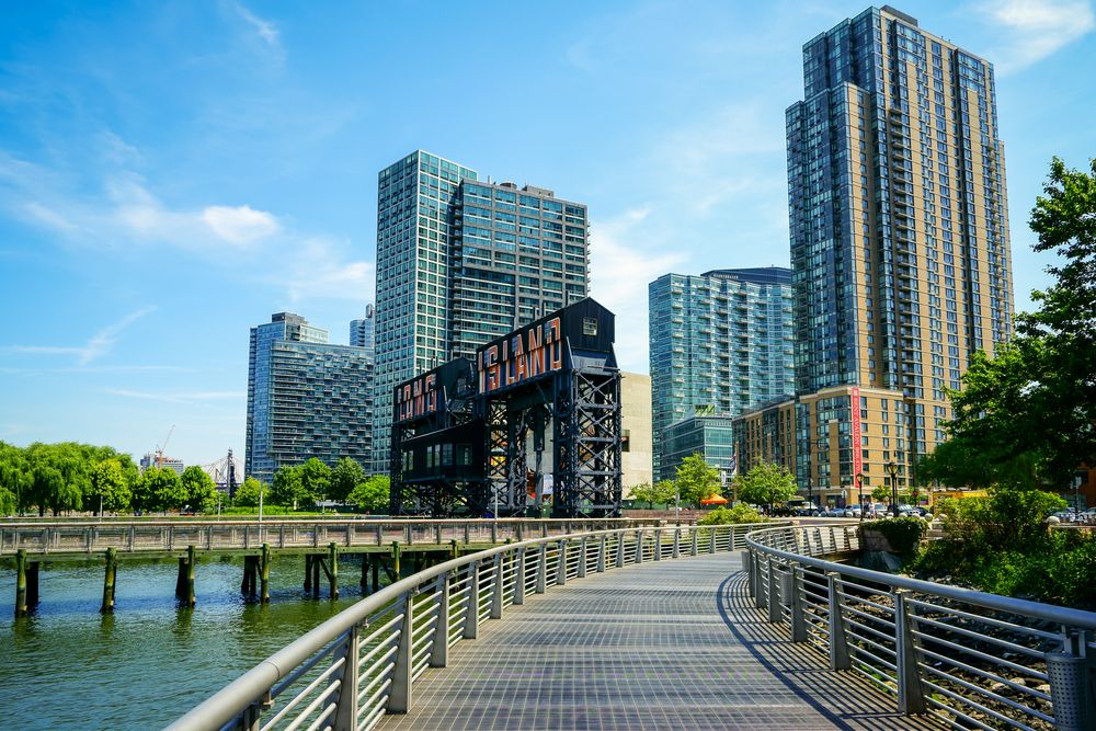 View of buildings from Gantry Plaza State Park