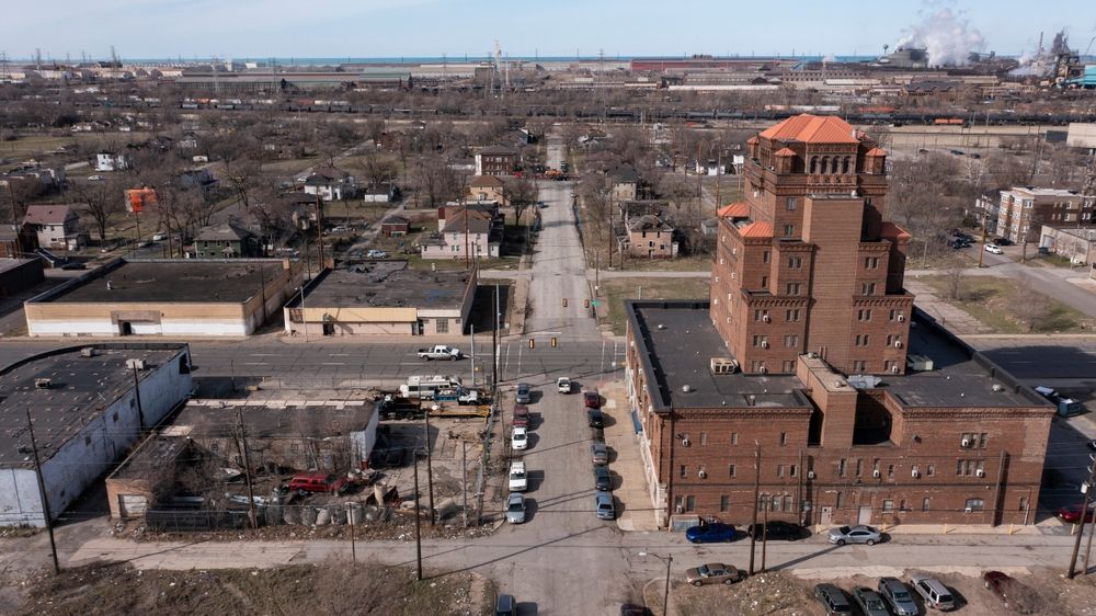 Aerial view of Gary, Indiana