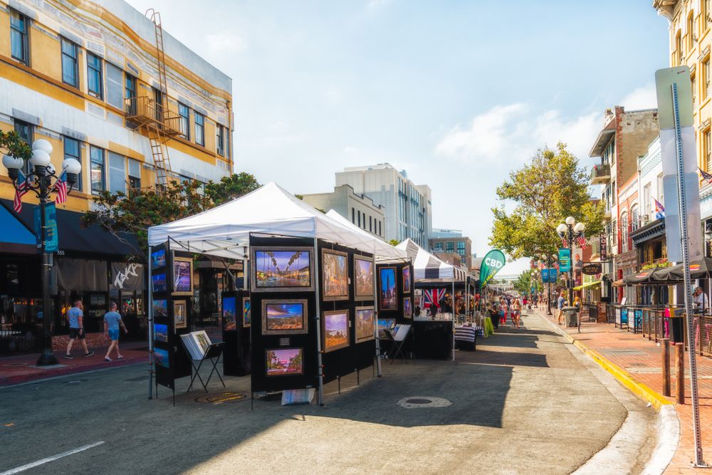 Art booth at Gaslamp Artisan Market