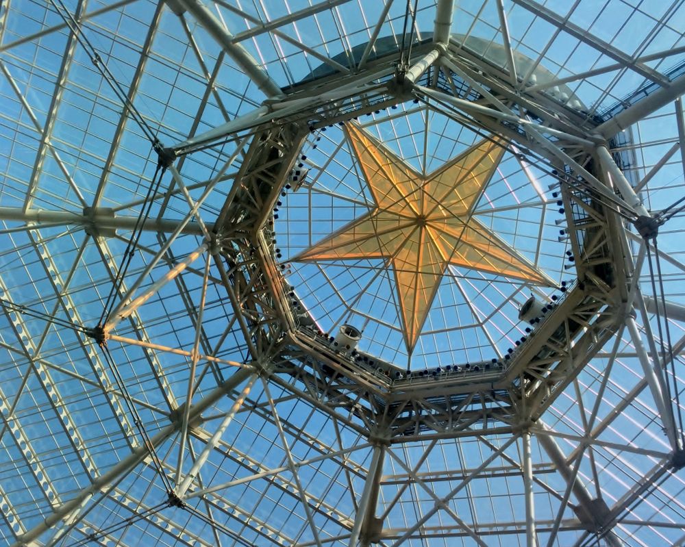 Famous glass star ceiling in Gaylord Texas Resort