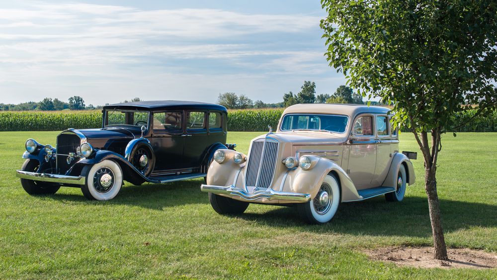 Vintage cars displayed at Gilmore Car Museum