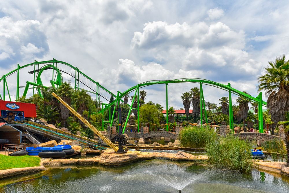 Colorful rides at Gold Reef City