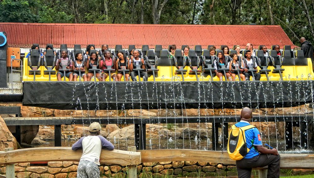 People having fun in a ride at Gold Reef City