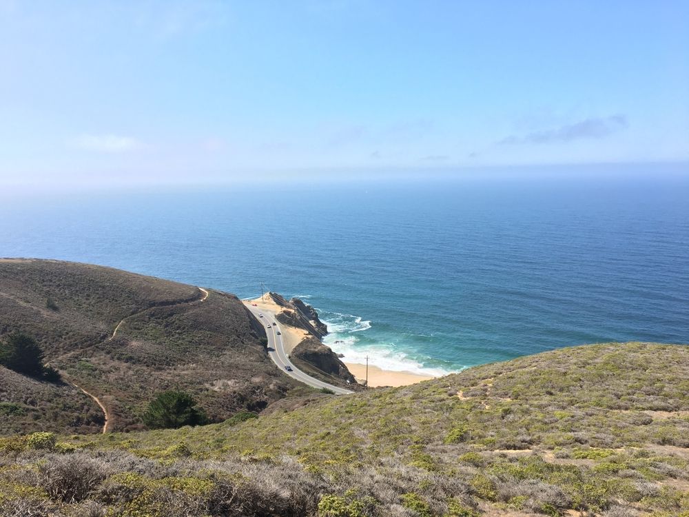 View of the waters from Gray Whale Cove Trail