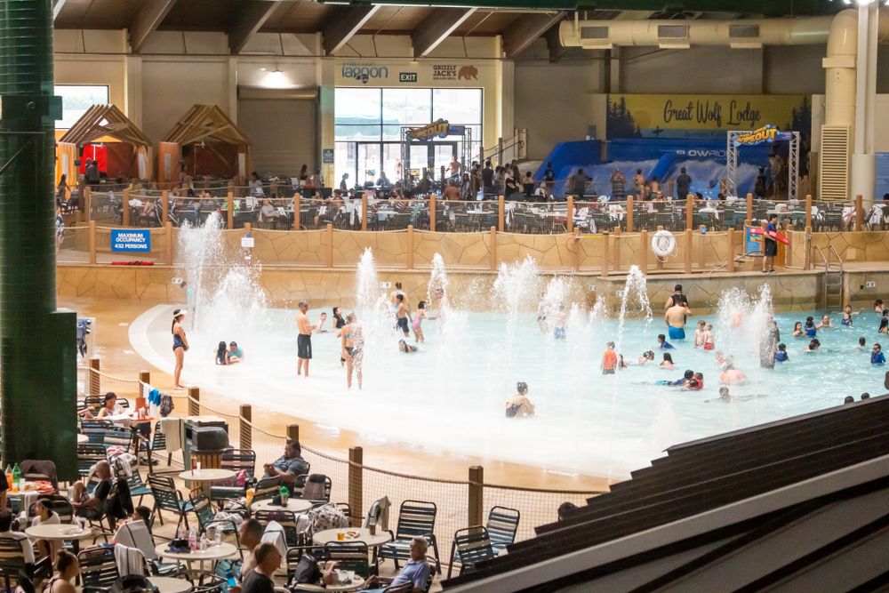 People playing in the pool at Great Wolf Lodge Water Park
