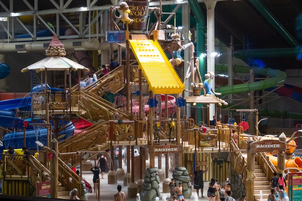 Water slides at Great Wolf Lodge Water Park
