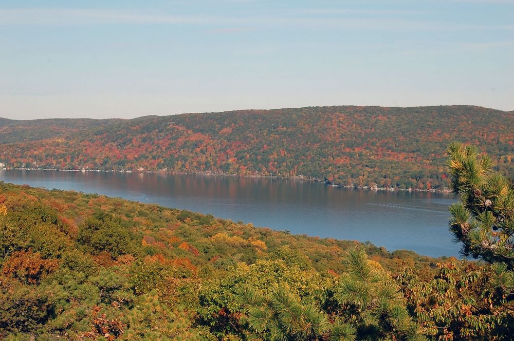 Daytime view of Greenwood Lake