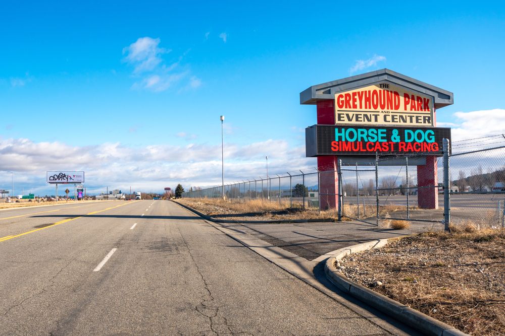 Sign at the entrance of Greyhound Park and Event Center