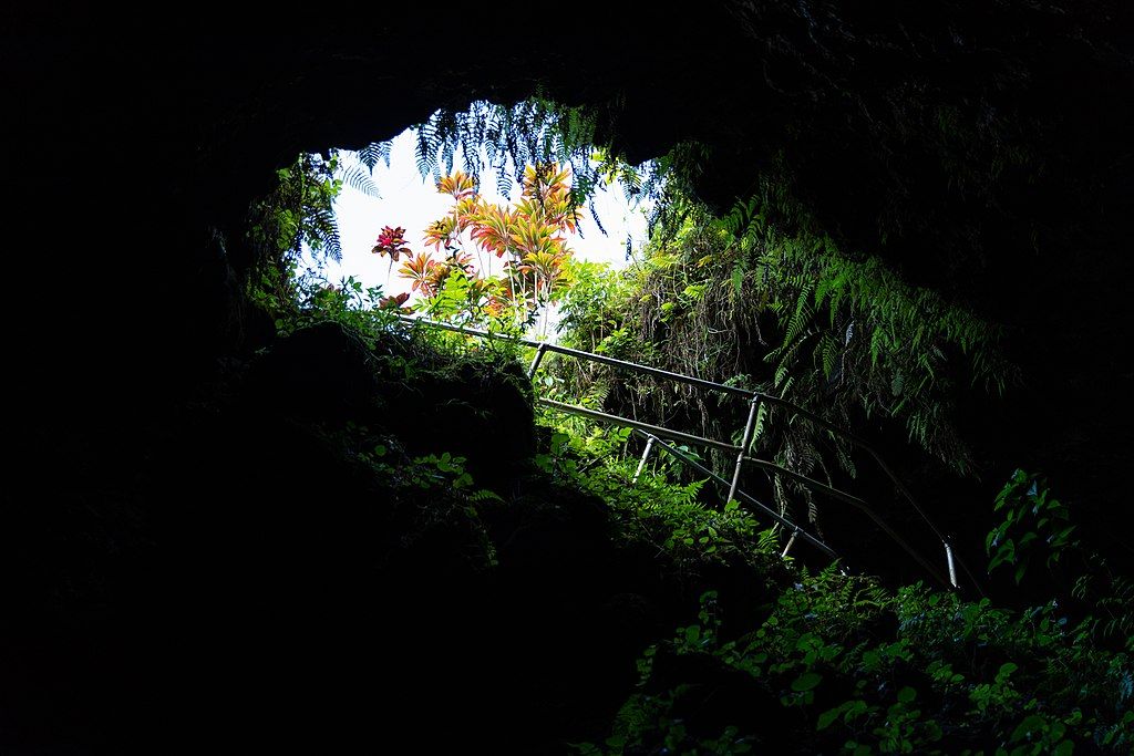 Light peeking through Hana's Lava Tube